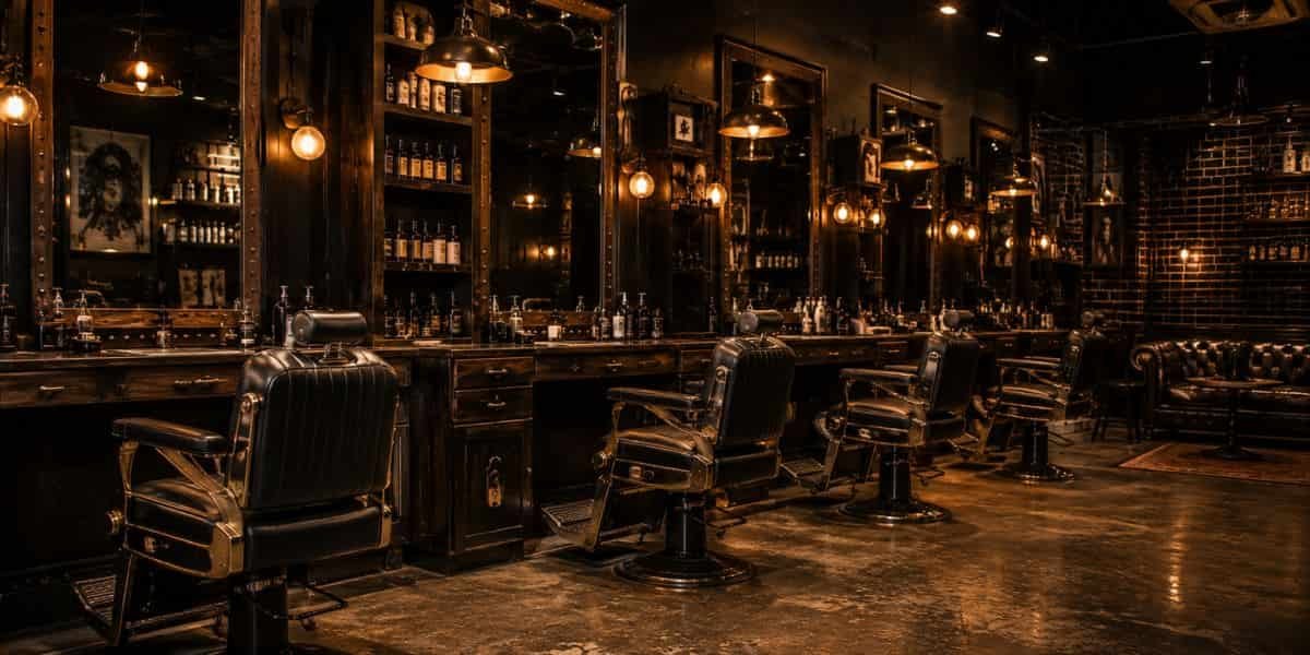 Interior de la barbería en Querétaro